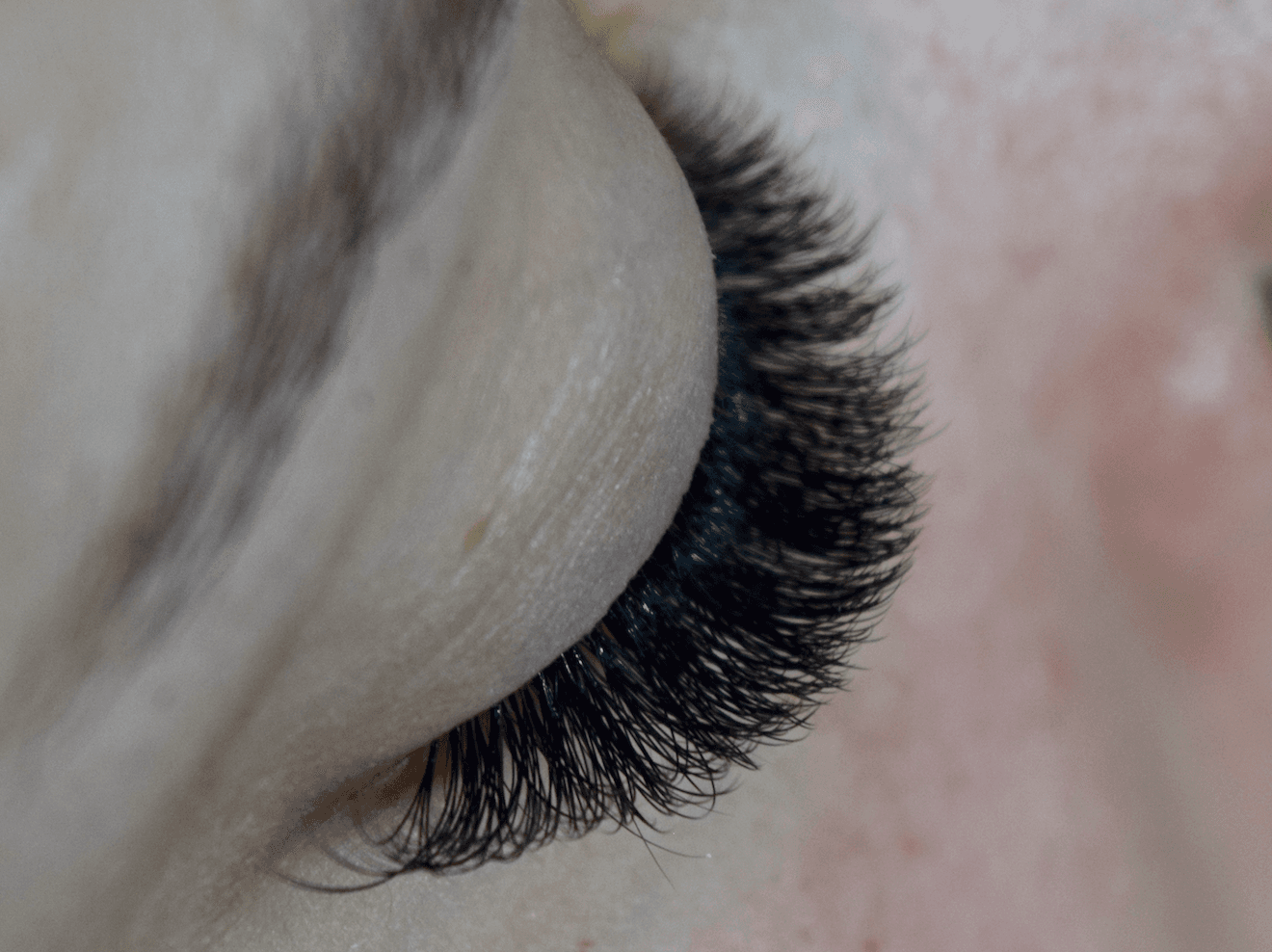 Lash extensions close-up result